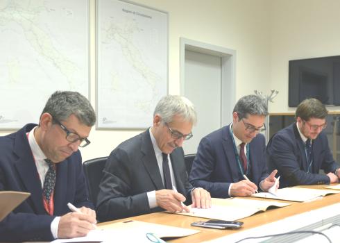 V.l. Raffaele Zurlo, Maurizio Gentile, Arno Kompatscher, Martin Ausserdorfer; Foto: FS